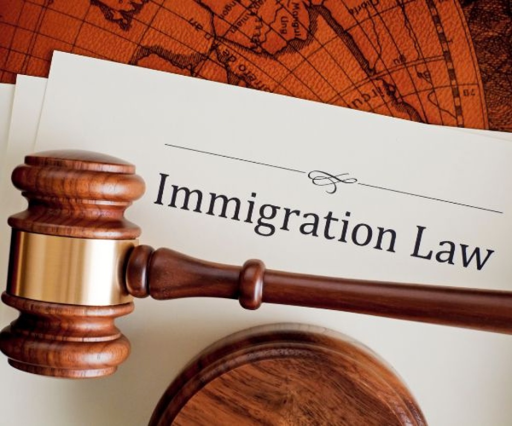 Gavel resting on an Immigration Law document